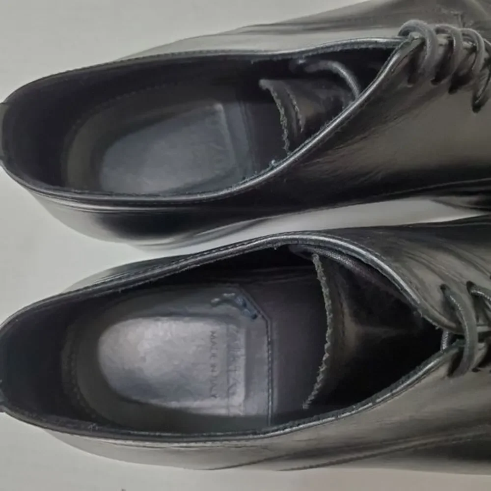 Aquatalia Mens Timeless Classic Professional Abe Derby 10.5 Black Leather Italy